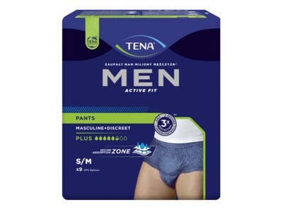 Tena Men Pants Plus Inkontinenční natahovací kalhotky M modré 9 ks