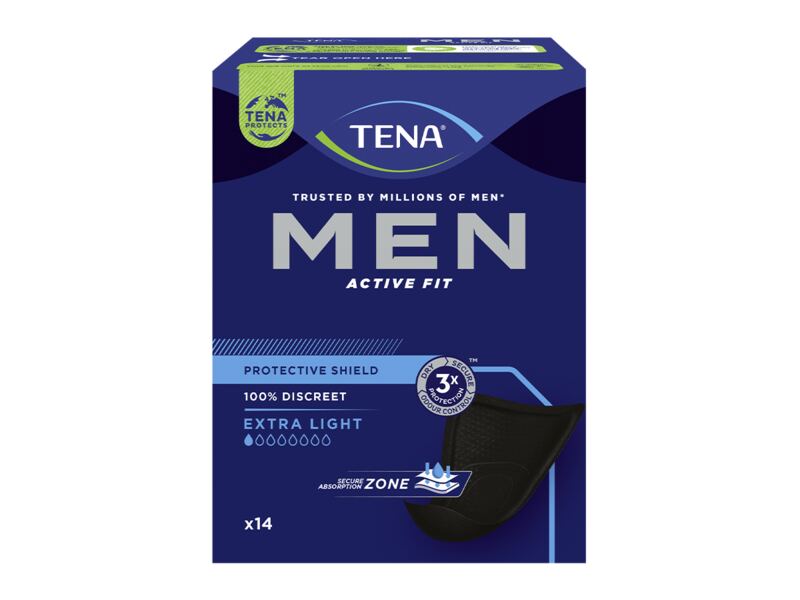 Tena Men Protective Shield Inkontinenční vložky pro muže černé 14 ks