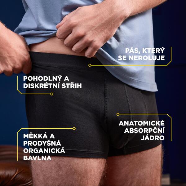 Tena Men Washable Boxers M černé Inkontinenční boxerky pratelné 1 ks