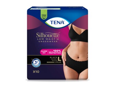 Tena Silhouette Plus Black L Inkontinenční kalhotky 10 ks