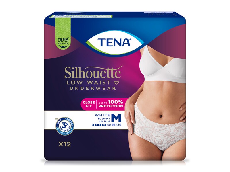 Tena Silhouette Plus White M Inkontinenční kalhotky 12 ks