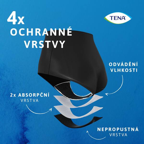 Tena Washable Underwear M černé inkontinenční kalhotky pro ženy 1 ks