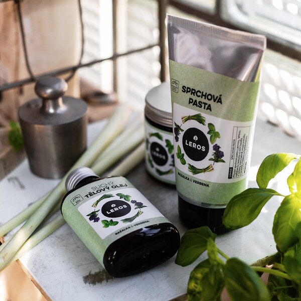 Leros Sprchová pasta - bazalka a verbena 130 ml