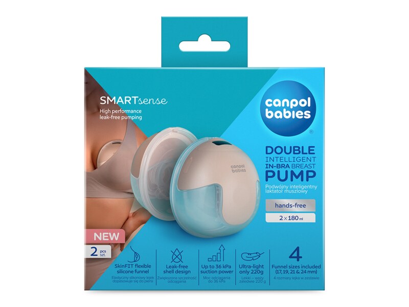 Canpol babies Dvojitá elektrická odsávačka mateřského mléka do podprsenky SmartSense 