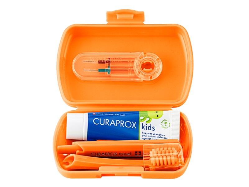 Curaprox Kids Travel set oranžový