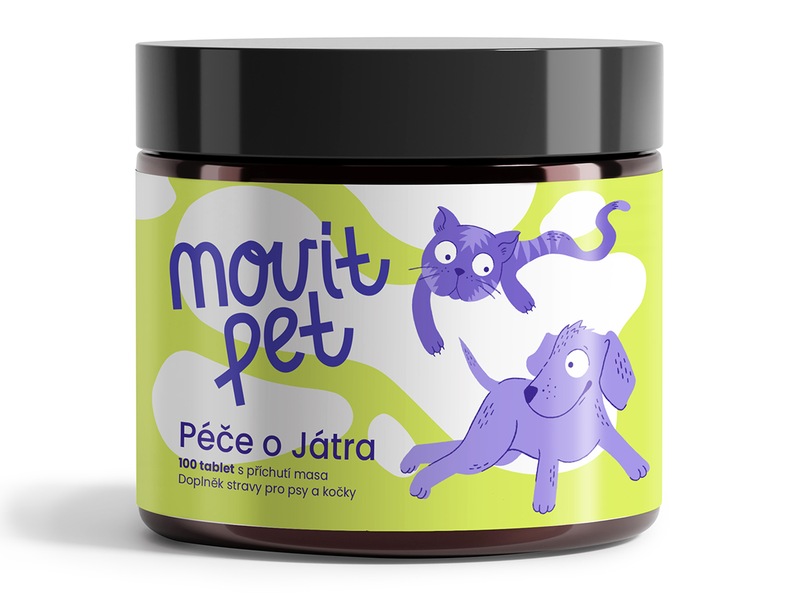 MOVit Pet Péče o játra s příchutí masa 100 tablet
