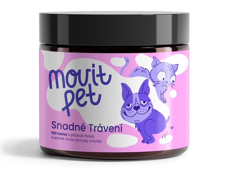 MOVit Pet Snadné trávení s příchutí masa 100 tablet