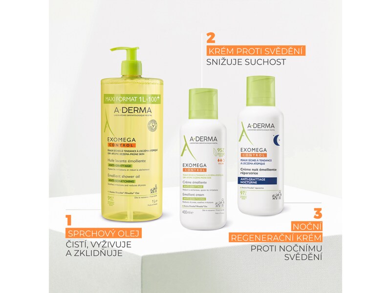 A-Derma Exomega Control zvláčňující sprchový olej 1000 ml