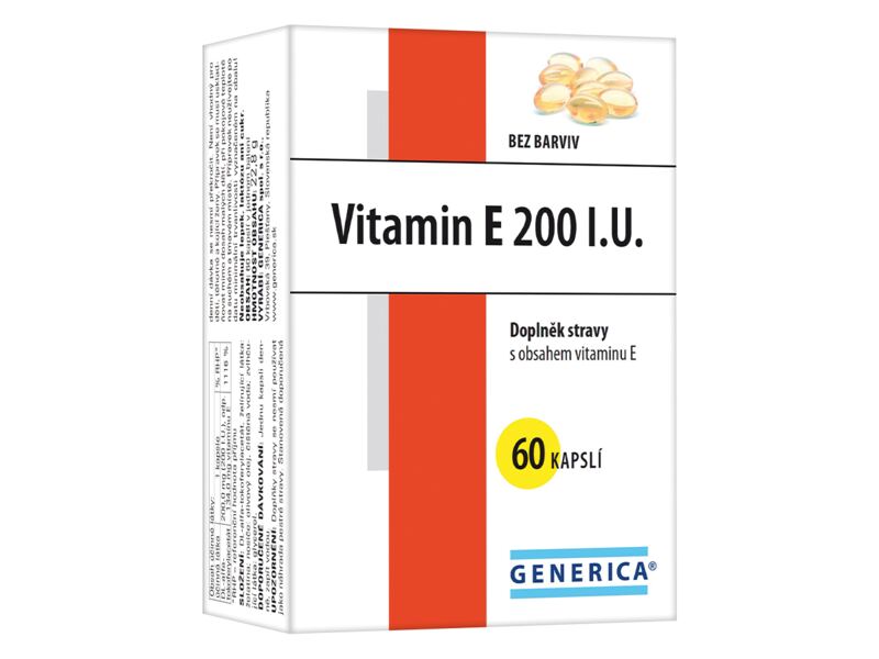 Vitamin E 200 I.U. Generica 60 kapslí