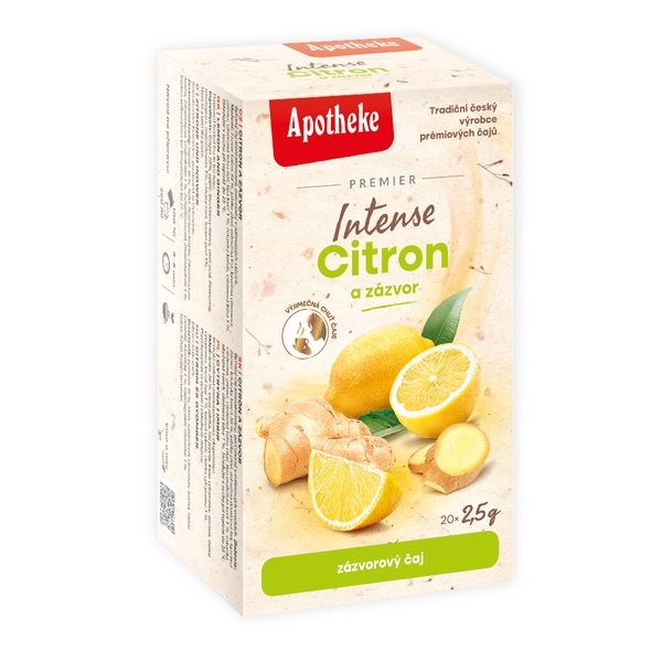 Apotheke Premier Intense Citron a zázvor čaj nálevové sáčky 20 x 2,5 g