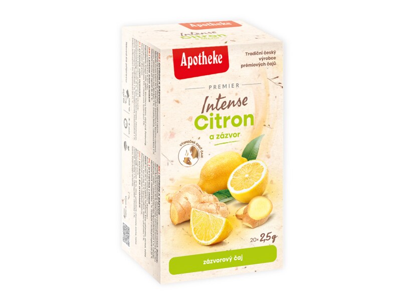 Apotheke Premier Intense Citron a zázvor čaj nálevové sáčky 20 x 2,5 g