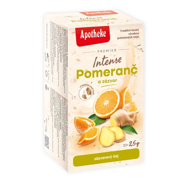 Apotheke Premier Intense Pomeranč a zázvor čaj nálevové sáčky 20 x 2,5 g Apotheke Premier Intense Pomeranč a zázvor čaj nálevové sáčky 20 x 2,5 g