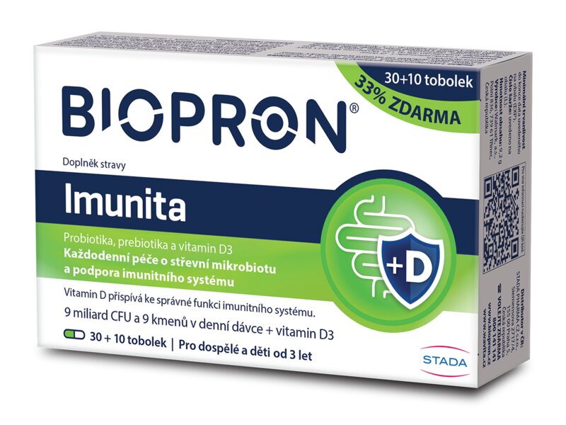 Biopron Immunit + vitaminem D3 30+10 tobolek Biopron Immunit + vitaminem D3 30+10 tobolek