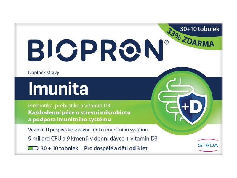 Biopron Immunit + vitaminem D3 30+10 tobolek Biopron Immunit + vitaminem D3 30+10 tobolek