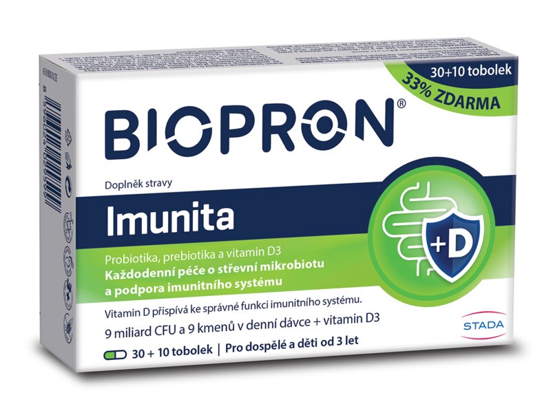 Biopron Immunit + vitaminem D3 30+10 tobolek Biopron Immunit + vitaminem D3 30+10 tobolek