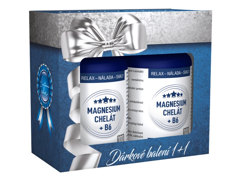 Clinical Magnesium chelát + B6 2x100 kapslí Dárkové balení 1+1