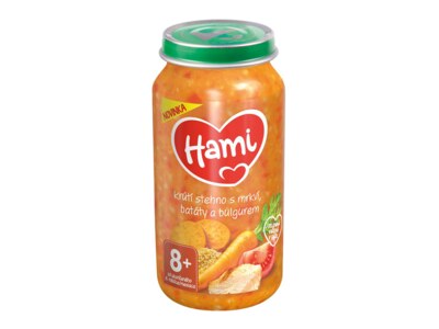 Hami příkrm Krůtí stehno s mrkví, batáty a bulgurem 8m+ 250 g Hami příkrm Krůtí stehno s mrkví, batáty a bulgurem 8m+ 250 g