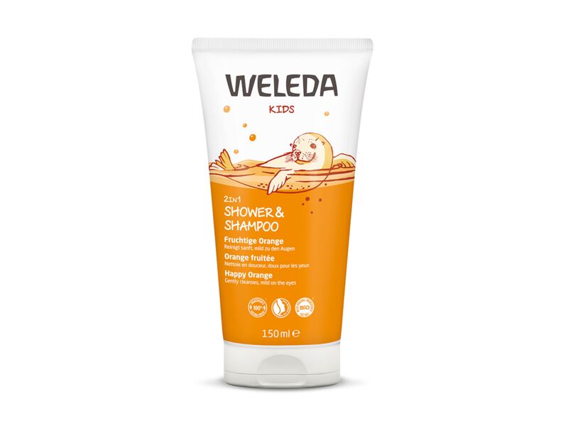 Weleda Kids Šťastný pomeranč 2v1 sprchový krém a šampon 150 ml