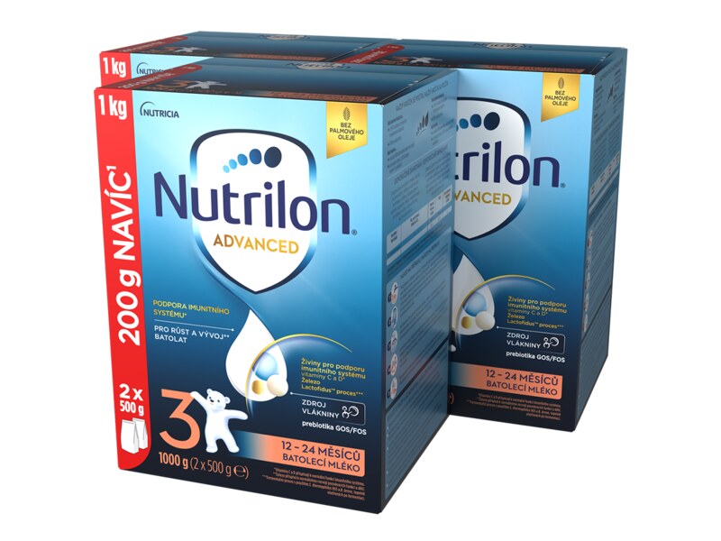 Nutrilon Advanced 3 batolecí mléko 12- 24 měsíců 3x1 kg