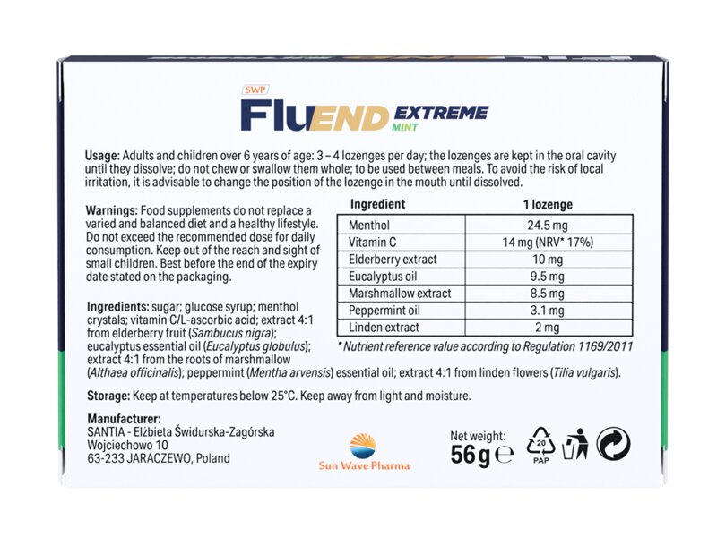 SWP Fluend Extreme Mint 16 pastilek