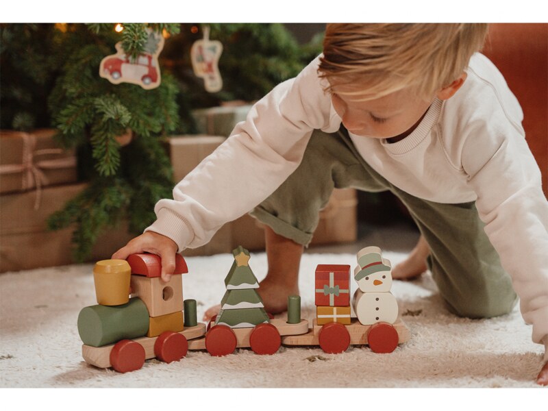 Little Dutch Vláček dřevěný vánoční set 