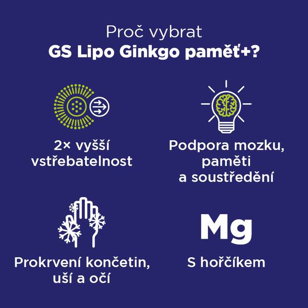 GS Lipo Ginkgo paměť+ 60 mg 90 kapslí