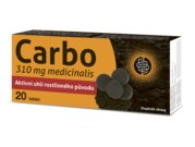 Carbo medicinalis 310 mg aktivní uhlí 20 tablet