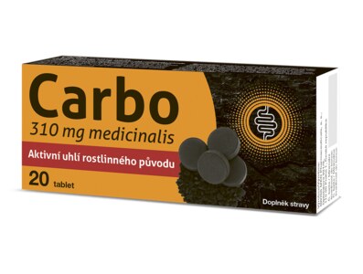 Carbo medicinalis 310 mg aktivní uhlí 20 tablet Carbo medicinalis 310 mg aktivní uhlí 20 tablet