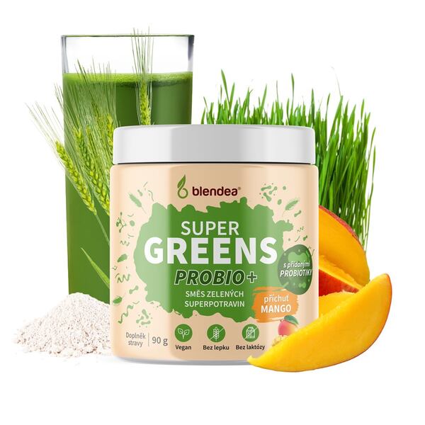 Blendea Super Greens Probio+ s příchutí mango 90 g