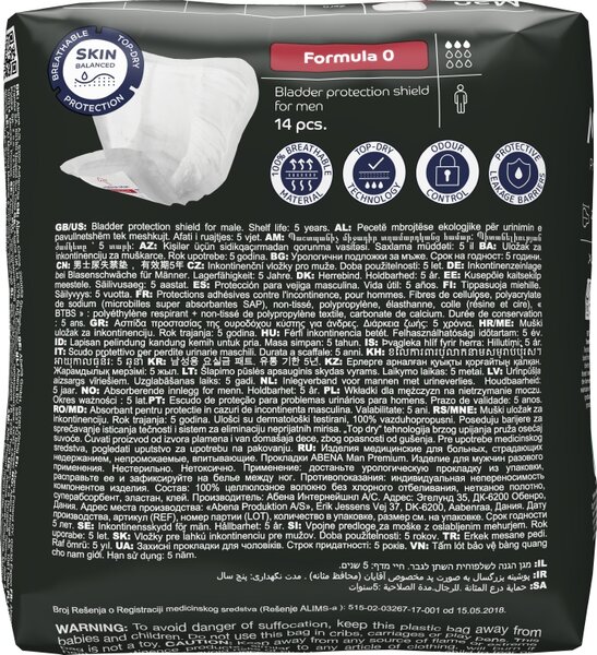 Abena Man Premium Inkontinenční vložky pro muže Formula 0. 14 ks