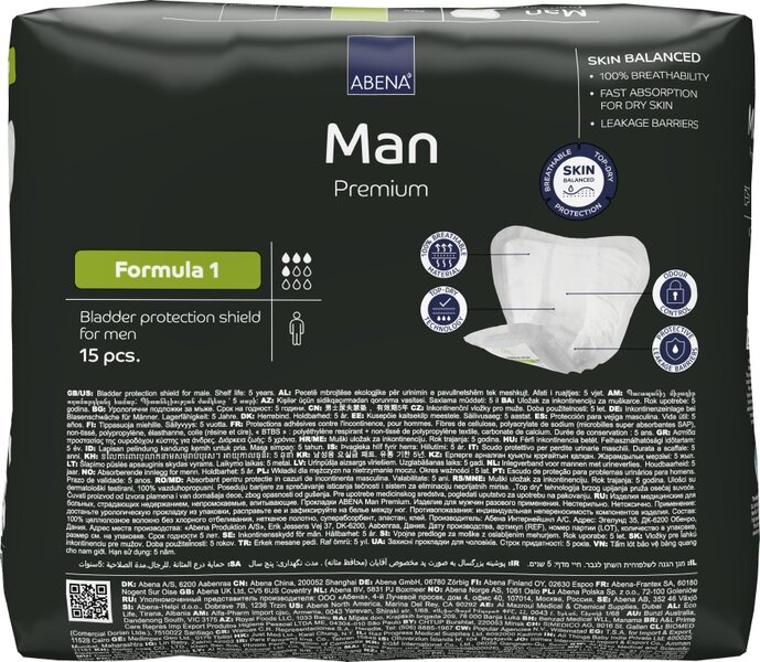 Abena Man Premium Inkontinenční vložky pro muže Formula 1. 15 ks