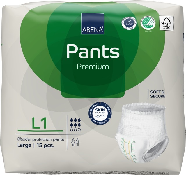 Abena Pants Premium Inkontinenční navlékací kalhotky L1. 15 ks