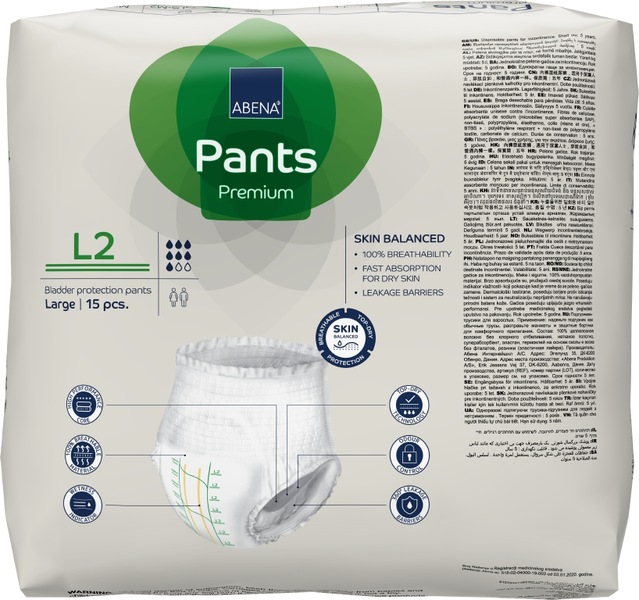 Abena Pants Premium Inkontinenční navlékací kalhotky L2. 15 ks