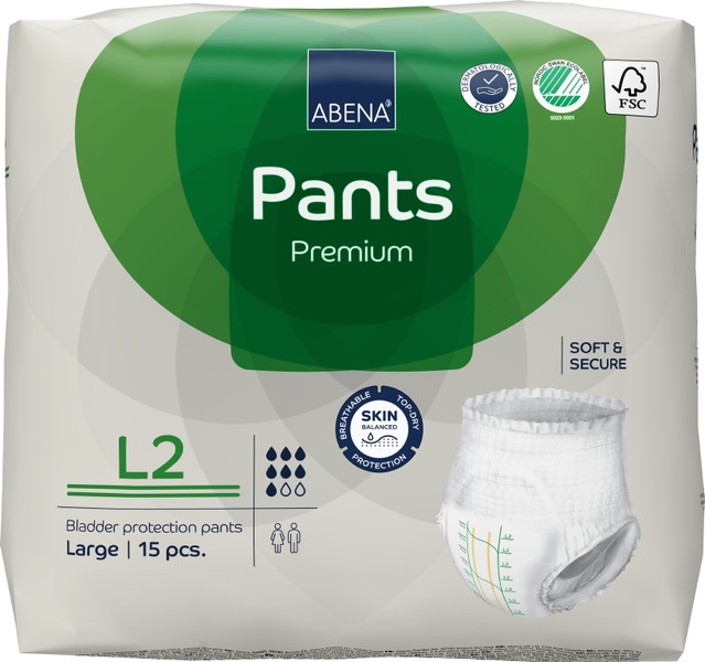 Abena Pants Premium Inkontinenční navlékací kalhotky L2. 15 ks Abena Pants Premium Inkontinenční navlékací kalhotky L2. 15 ks