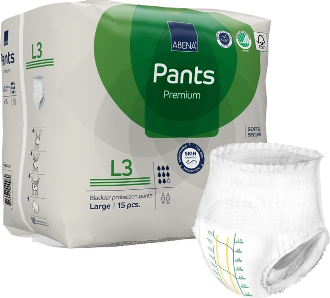 Abena Pants Premium Inkontinenční navlékací kalhotky L3. 15 ks