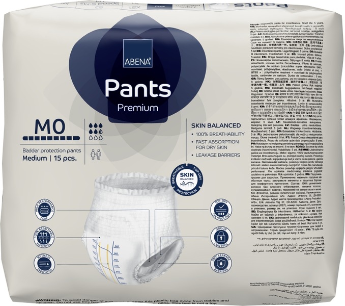 Abena Pants Premium Inkontinenční navlékací kalhotky M0. 15 ks