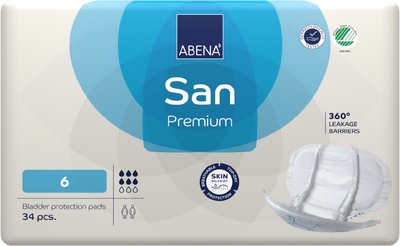 Abena San Premium Inkontinenční pleny 6. 34 ks