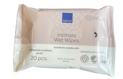 Abena Skincare Biodegradabilní vlhčené ubrousky pro intimní hygienu 20 ks