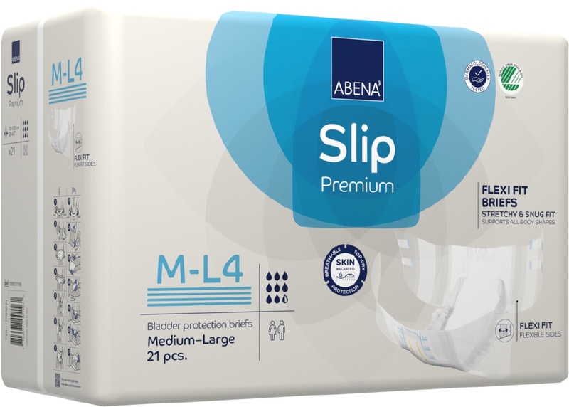 Abena Slip Flexi Fit Premium Inkontinenční kalhotky M-L4. 21 ks Abena Slip Flexi Fit Premium Inkontinenční kalhotky M-L4. 21 ks