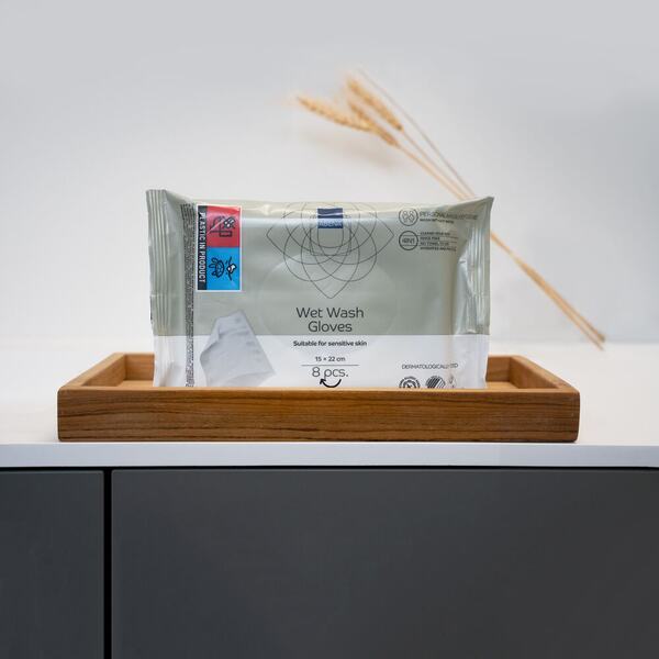 Abena Vlhčené mycí žínky neparfemované 15x22 cm 8 ks