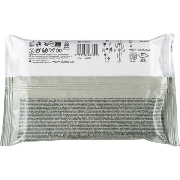 Abena Vlhčené mycí žínky neparfemované 15x22 cm 8 ks