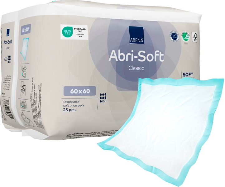 Abri Soft Classic Inkontinenční podložky 60x60 cm 25 ks Abri Soft Classic Inkontinenční podložky 60x60 cm 25 ks
