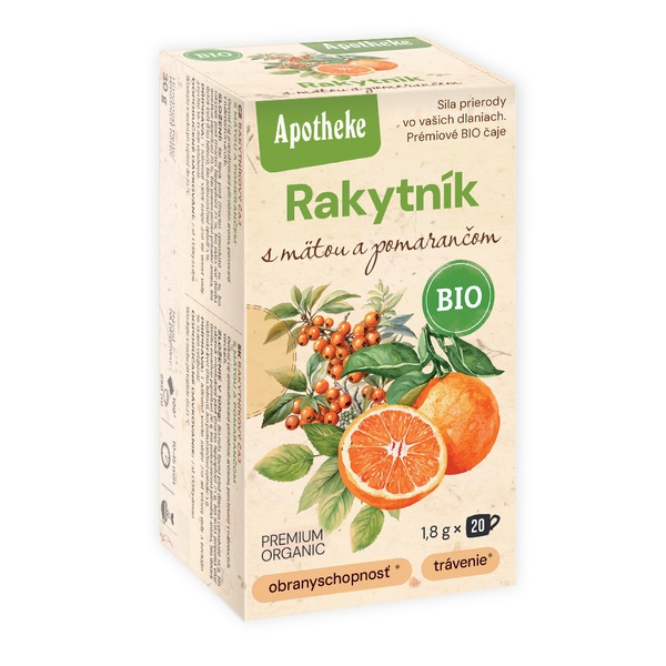 Apotheke BIO Rakytníkový čaj s mátou a pomerančem nálevové sáčky 20x1,8 g