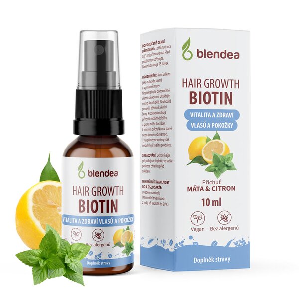 Blendea Biotin Hair Boost sprej s příchutí máta a citron 10 ml