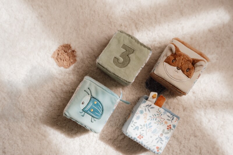 Little Dutch Kostky textilní 4 ks Forest Friends