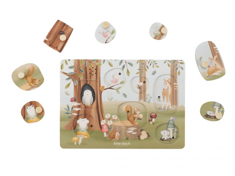 Little Dutch Vkládací puzzle se zvukem Forest Friends