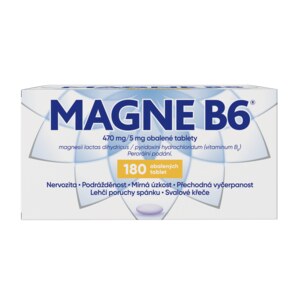 Magne B6 470 mg/5 mg 180 obalených tablet Magne B6 470 mg/5 mg 180 obalených tablet
