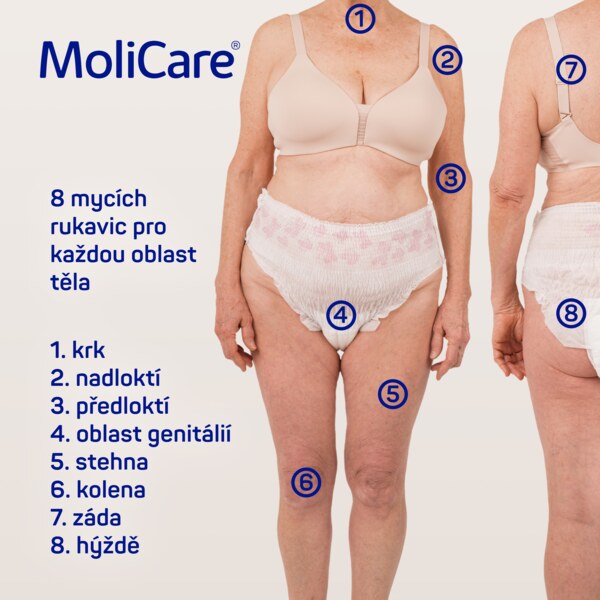 Molicare Skin Napuštěné mycí žínky 8 ks