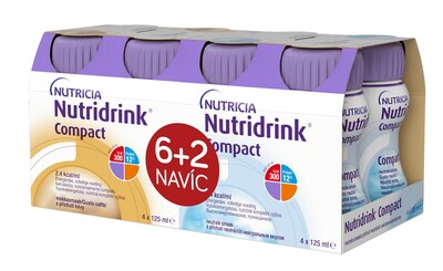 Nutridrink Compact 6+2 (Nutridrink Compact s příchutí neutrální 4x+Nutridrink Compact s příchutí kávy 4x) 8 x 125 ml Nutridrink Compact 6+2 (Nutridrink Compact s příchutí neutrální 4x+Nutridrink Compact s příchutí kávy 4x) 8 x 125 ml