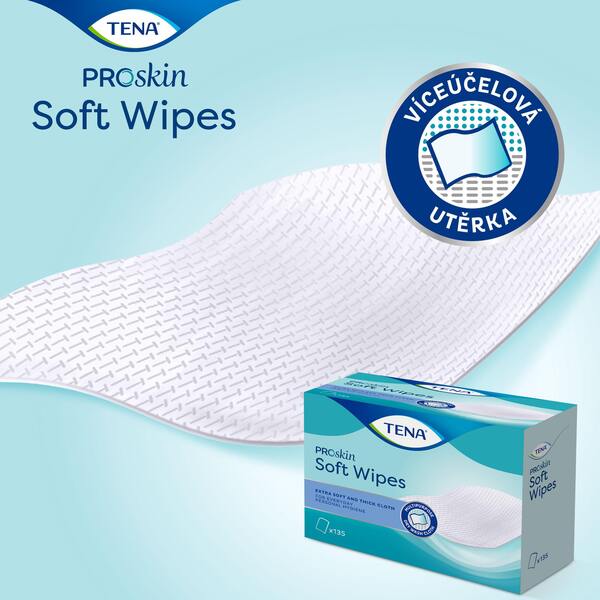 Tena Soft Wipe Jemná utěrka 135 ks